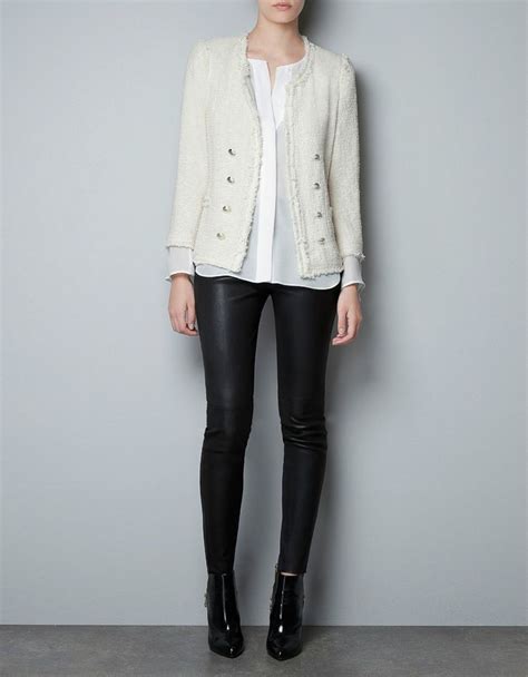 zara cream boucle jacket.